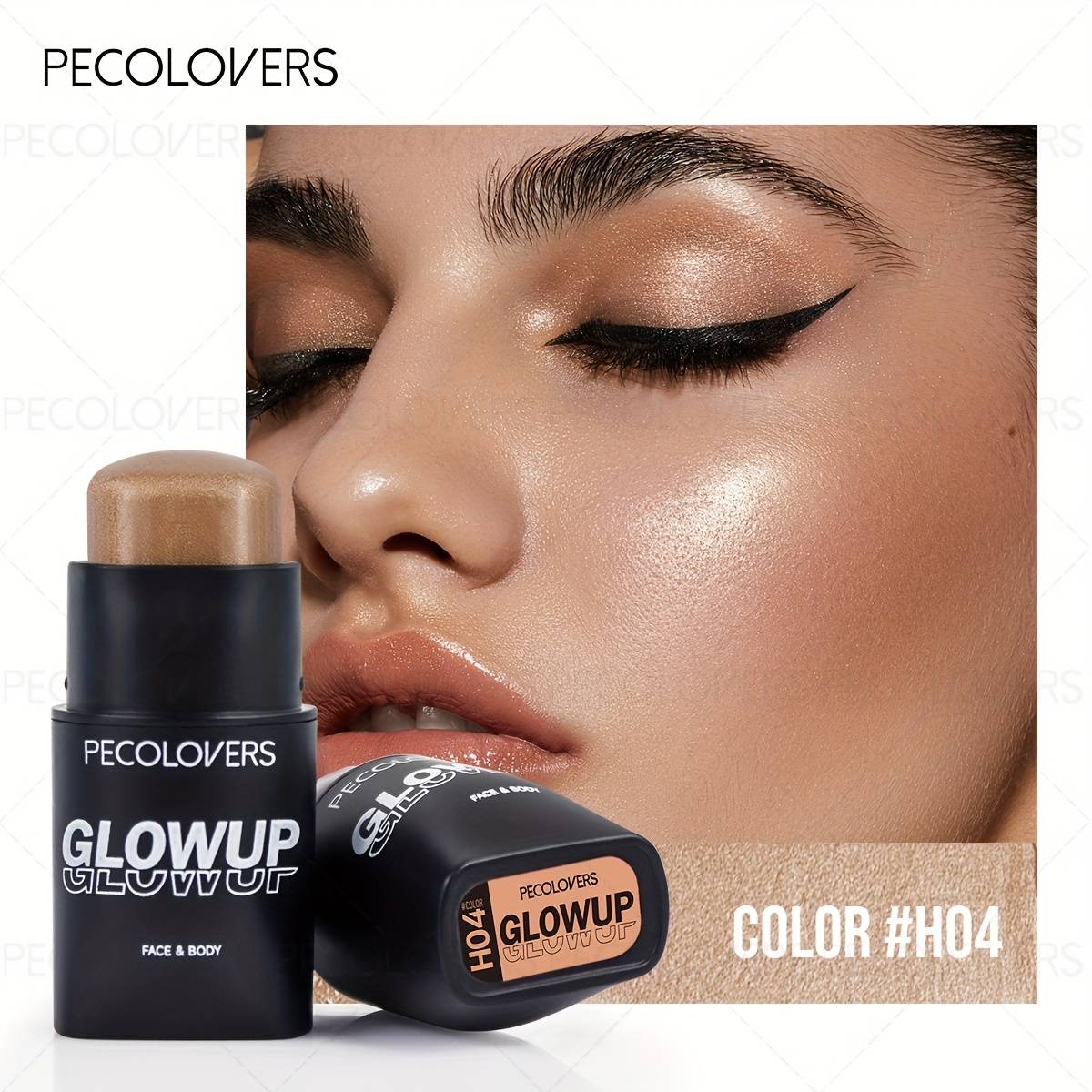 TEMU Waterproof Highlighter Stick With A Glossy End For Face Contouring And A Luminous Touch