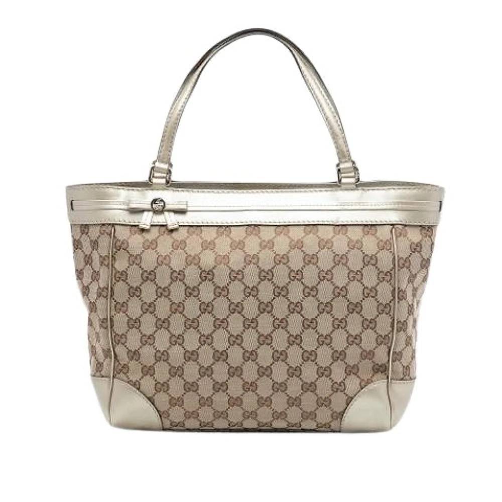 Gucci Vintage Pre-owned Mayfair Tote Bag - Vintage - Dame - Beige - ONE SIZE - Læder