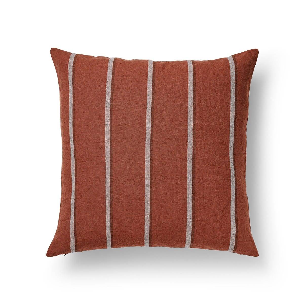 Kuddfodral Linnemix Rand 50x50cm Brun