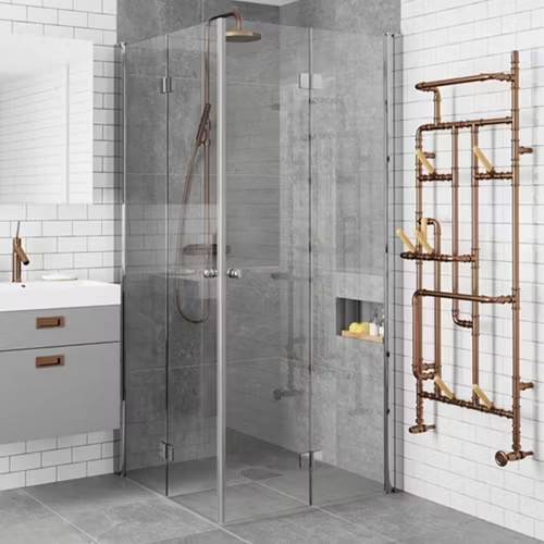 Handdukstork Duschbyggarna Pajak Elektrisk Naturkoppar: 923x431 mm - 300 W / Höger