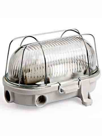 Interlight Bulkhead Bulley Hvid Bakelite max. 25W | 195x135mm - IP54 - Egnet til 1x E27