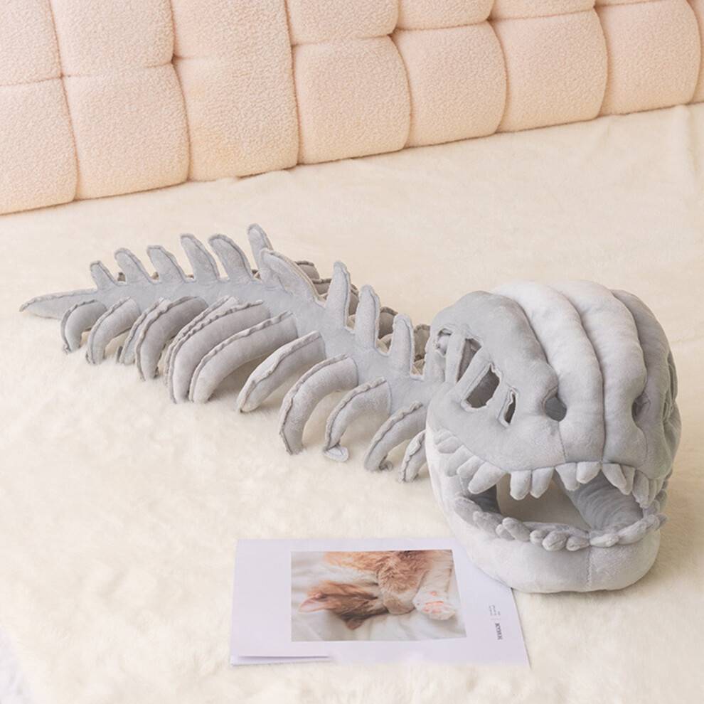 Dinosaur Skelet Plys Kostume Grå3D Design