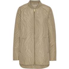 ILSE JACOBSEN Short Quilt Jacket With Rib Kvinde Greige Overgangsjakker Str 42 - hos Magasin