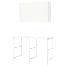 IKEA - ENHET opbevaringskombination, hvid, 139x63.5x90.5 cm