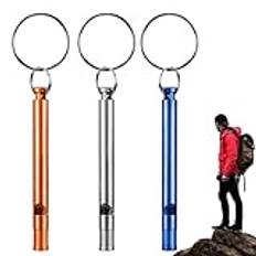 Camping Survival Whistle - 120dB Säkerhetsvisselpipa Aluminiumlegering Survival Whistle, Hög Överlevnadsvissling | 3 Stycken Survival Whistle, Högt Skarpt Ljud Coaches Whistle För Jakt,
