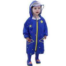 AOIF Top and Bottom Rain Kids Elementary School School 204610 Children's Raincoat, Set, Gear, Rainwear, Boys, Girls, Students, Raincoat, blå