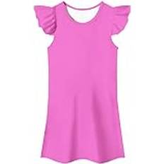 LOIJMK Vestido Falda klänning, utklädnadsdräkt, flicka, maskerad, kläder, volang, flicka (Hot rosa, 160)