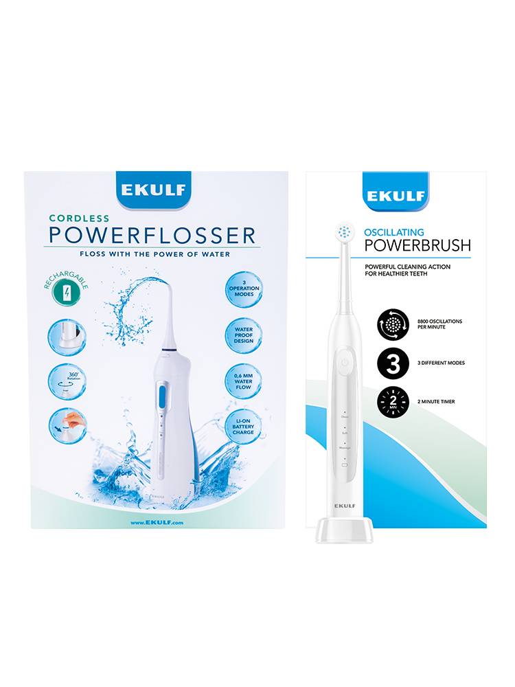 EKULF PowerFlosser & PowerBrush White kombo