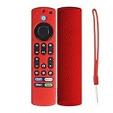 Silikon fjärrkontroll fodral för Fire TV 4K stick max fjärrkontroll skyddande fodral med snodd för Fire TV 4K Stick Max (röd)