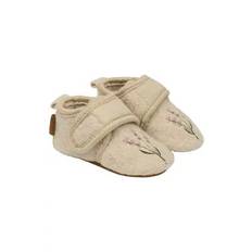 Uld Hjemmesko m. Boderi - Off White 18-24 MDR.