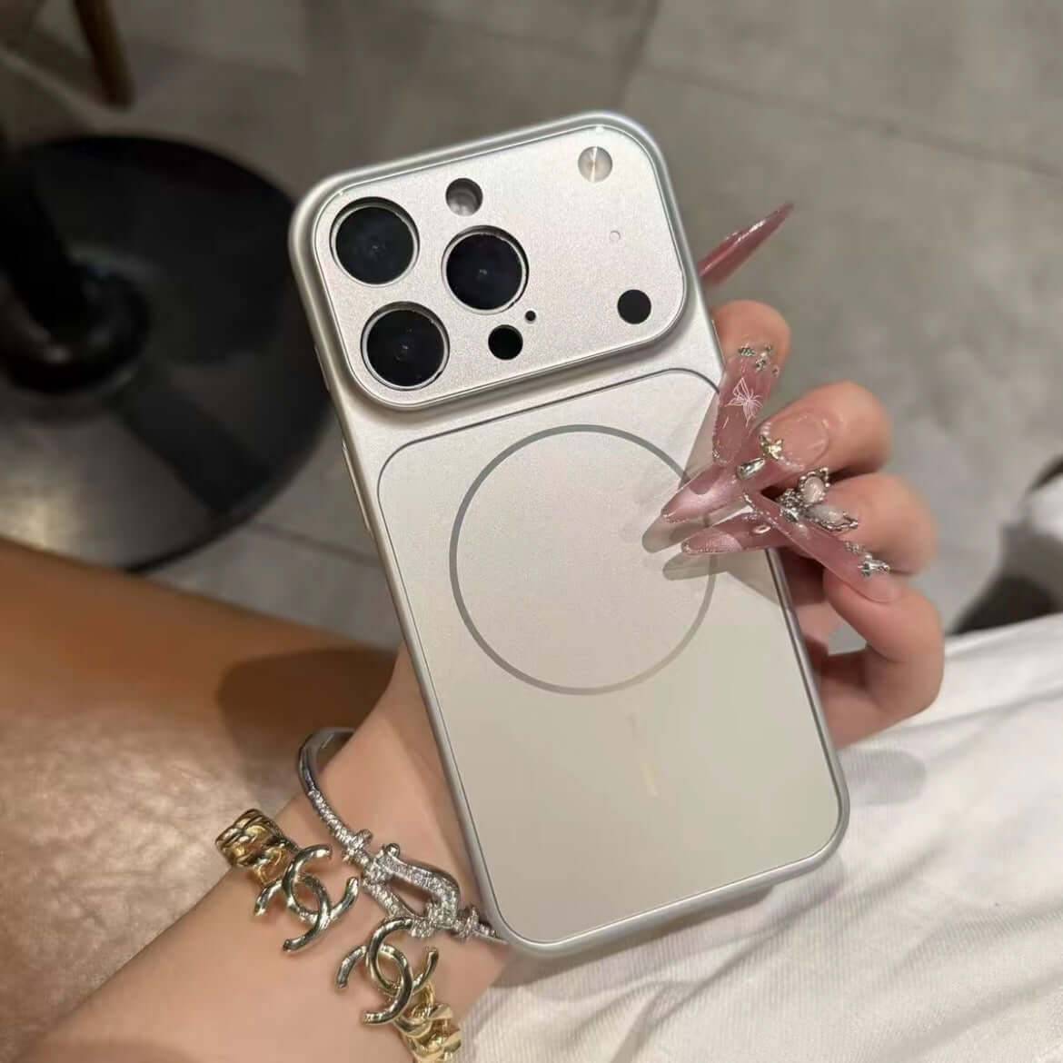 Nano Frosted Magnetic Phone Case for iPhone 17 16 15 Pro Max - Titanium Silver / IPhone17