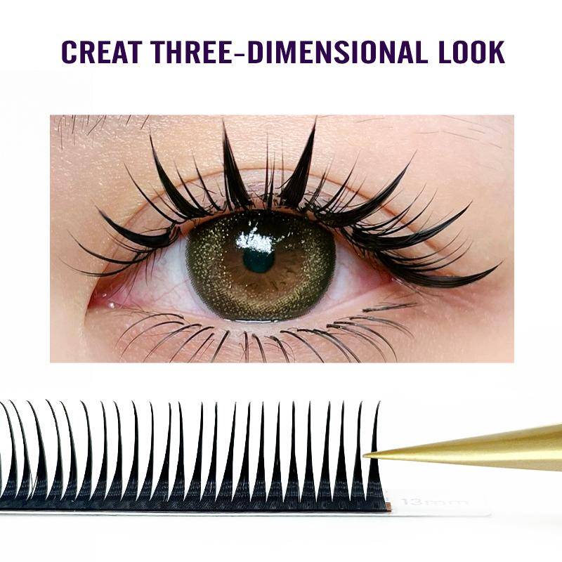 Wet Eyelash Extension 0.07mm Spikes Lashes Manga Wispy Cosplay Typ Ögonfransar Fluffiga