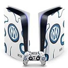 Head Case Designs Officiellt Licensierade Inter Milan Bort 2021/22 Crest Kit Matt Vinyl Klistermärke Hud Dekal Täcka Kompatibel Med Sony PlayStation 5 PS5 Disc Edition Console & DualSense Controller