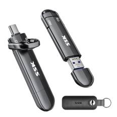 SSK 1TB SSD externes Laufwerk bis zu 1000 MB/s, Typ C + USB A Externe Solid-State-Laufwerke USB 3.2 Gen 2 SSD-Festplatte für iPhone 15/PS4/Android-Telefon/Tablet/Windows/Mac