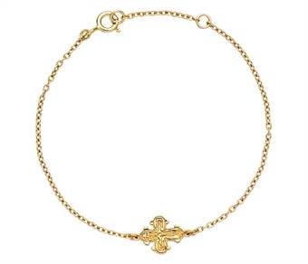 Armbånd med dagmarkors i 8 karat guld 16 - 18 cm.