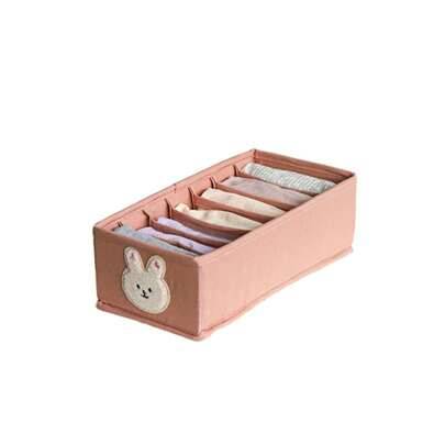 1 st förvaringskorg med björnmönster, 7 fack och rosettdesign, lämplig för babyartiklar, nyfödda, barnrum och barnkammare - Multifärgad (1 rosa förvaringskorg,1 blå förvaringskorg)