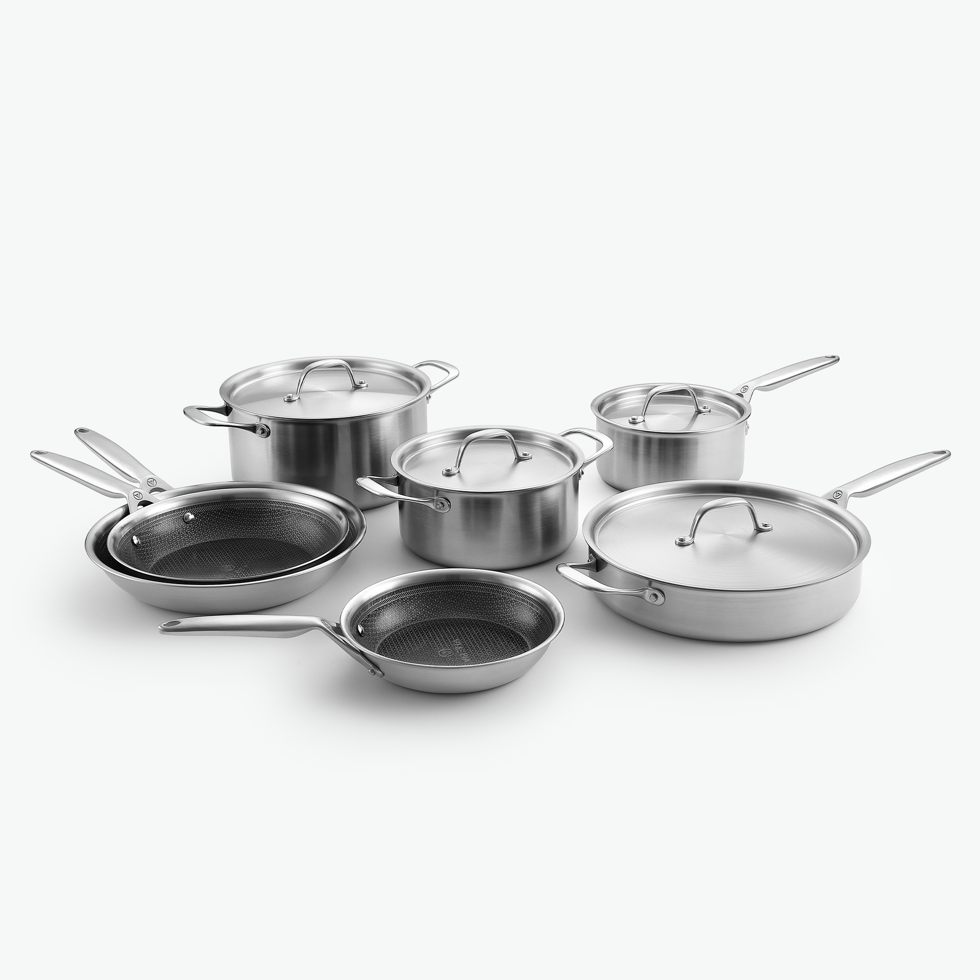 Viretta 3-Ply pande & gryde sæt - Hybrid Chef Sæt - 7 dele / Rustfrit stål