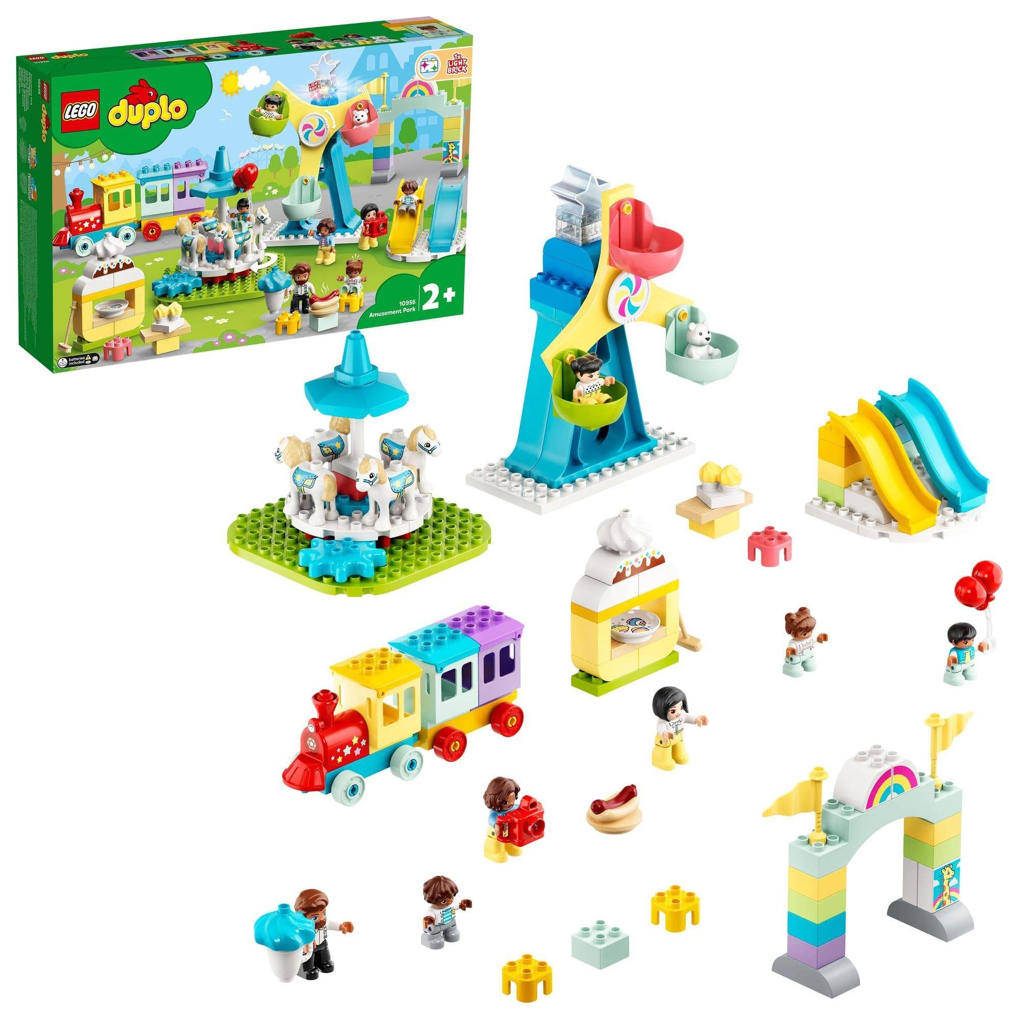LEGO Duplo Stad Kul! Lekland 10956, en leksaksbyggklossgåva för småbarn och bebisar, inkluderar en berg-och-dalbana för pojkar och flickor från 2 år.
