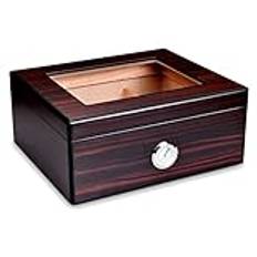 Cigarboxar, humidorer, delikat cigarrbox Dual ZStorage med luftfuktare Hygrometer Cigars -fallet har 50 Cigars Cigar Desktop Box Portable Portable Learned extensively