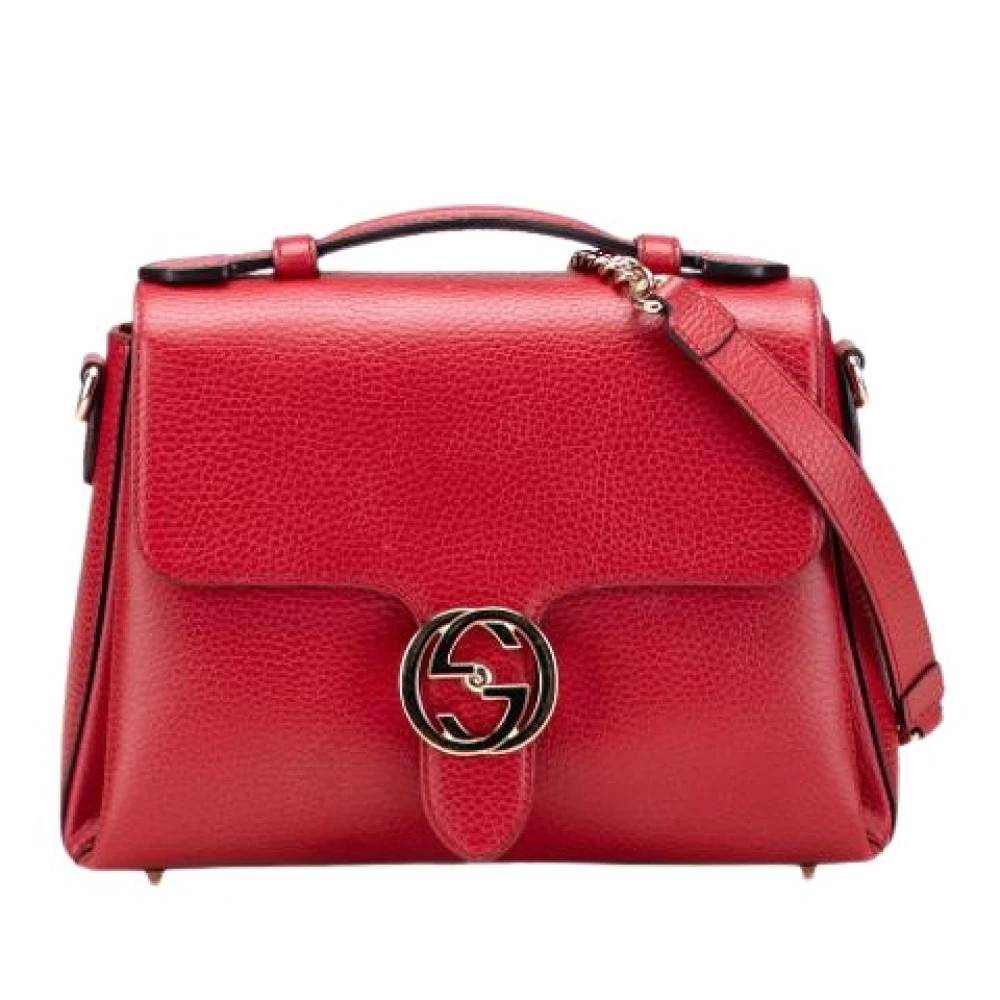 Gucci Vintage Pre-owned Vintage Satchel - Vintage - Dame - Rød - ONE SIZE - Uld