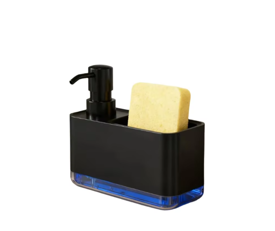 Automatic Detergent Pressed Kitchen Cleaning Brush with Dual-Output Liquid Soap Dispenser Home Scrub Pad Dish Washer