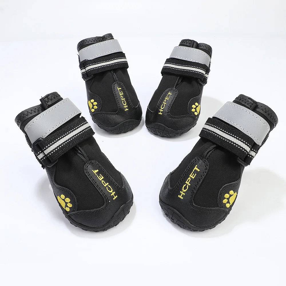 Reflective Waterproof Anti-Slip Dog Boots (Set of 4) - black / no.6 (no.6)