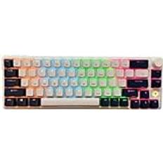 WEIKAV A68 mekaniskt speltangentbord, röda brytare, 65 % QWERTY, USB-C, trådbundet mekaniskt tangentbord med RGB LED-bakgrundsbelyst för PC, dator, bärbar dator, Mac, XBOX, PS4, PS5 (Dark Blue -