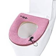 Abcsea 2 delar toalettstolskydd varma kuddar, toalettsits överdrag kudde, varma toalettsitsöverdrag för toalettstol, maskintvättbar 2 pieces Röd