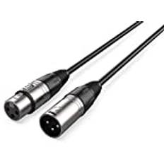 Audibax Silver XLR hane till XLR hona – längd 30 meter – OFC-kontakter med hög signalöverföring – PVC-beläggning – maximal isolering – diameter 6 mm – svart färg