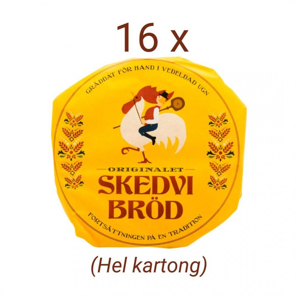 Hel låda med 16 st Knäckebröd Original 470 g från Skedvi Bröd