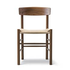 Fredericia Furniture J39 Folkestolen Matbordsstol Walnut Oil/Natural Paper Cord