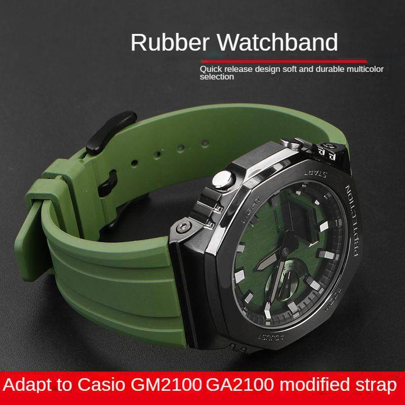 Gummiarmband för Casio G-SHOCK Klocka GM-2100 GA-2100 GA-2110 GM-5600 Snabbkoppling Klockarmband GA2100 Sport Silikonarmband