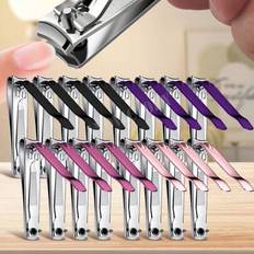 2/4 st nagelklippare tånagelklippare fingernagelklippare set kolstål ultraskarp robust böjd kantklippare trimmer fingernagelklämma för vuxna män kvinn - Multifärgad