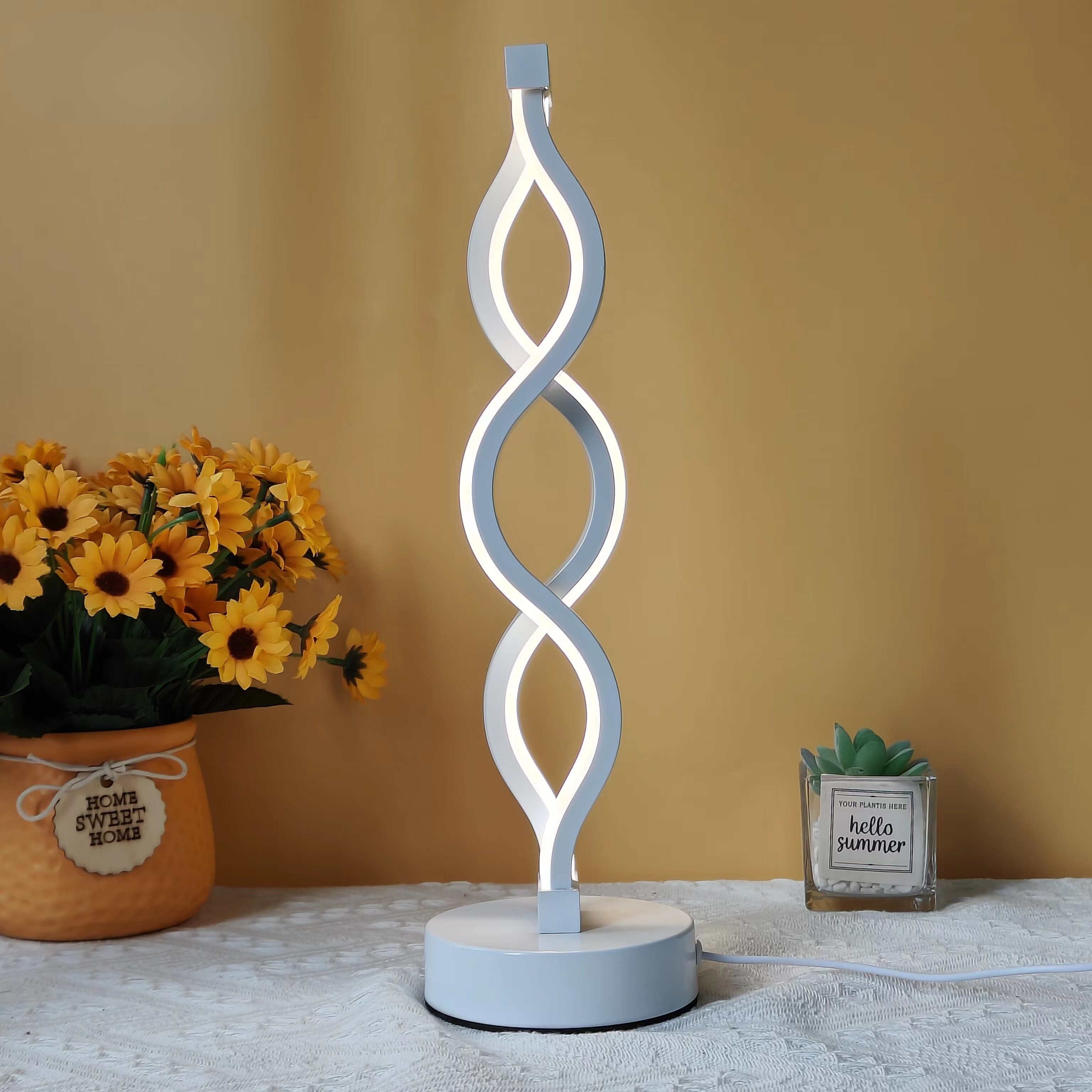 SeaWave Skrivbordslampa – Modern Aluminium LED Belysning - Vit