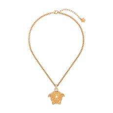 Versace, Tilbehør, Dame, Gul, ONE SIZE, Uld, Medusa Head Guld-tone Kæde Halskæde