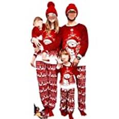 2022 Sött klassiskt jultema mönster familj jul pyjamas matchande set myskläder kläder kläder, Röd, Kid 2T