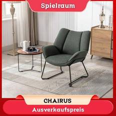 1 st Wahson Moderna Möbler Vardagsrum Balkong Schäslong, Modern Klädd Soffa Fåtölj med Metallben, Lämplig för Vardagsrum, Sovrum (Beige, Vit, Grå, Ros - Grön