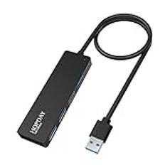 USB-splitter, HOPDAY USB Hub 3.0 4-port ultra slim supports notebook PC, USB-flashdrives, Flash Drive, Mac Mini/Pro, PS5/PS4, Mobile Hard Drive Adapter för Surface Pro, XPS