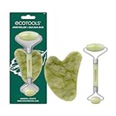 EcoTools Jade Roller och Gua sha ansiktsset, ansiktsroller och massageverktyg, 100% jade hudvård nödvändigt