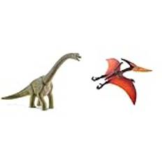 SCHLEICH 14581 Dinosaurs Brachiosaurus, Dinosaurier Figur & Dinosaurs 15008 Realistische Pteranodon Dino Figur mit Beweglichem Flügeln