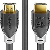 deleyCON HDMI Kabel 1,5m 4K@60Hz 2K@165Hz med ARC Ethernet UHD HDR 3D Hög Hastighet 18 Gbps HDMI-Kabel för Soundbar Blu-Ray Projektor Bärbar Dator TV PS4 PS5 Konsol PC Skärm - Svart Grå