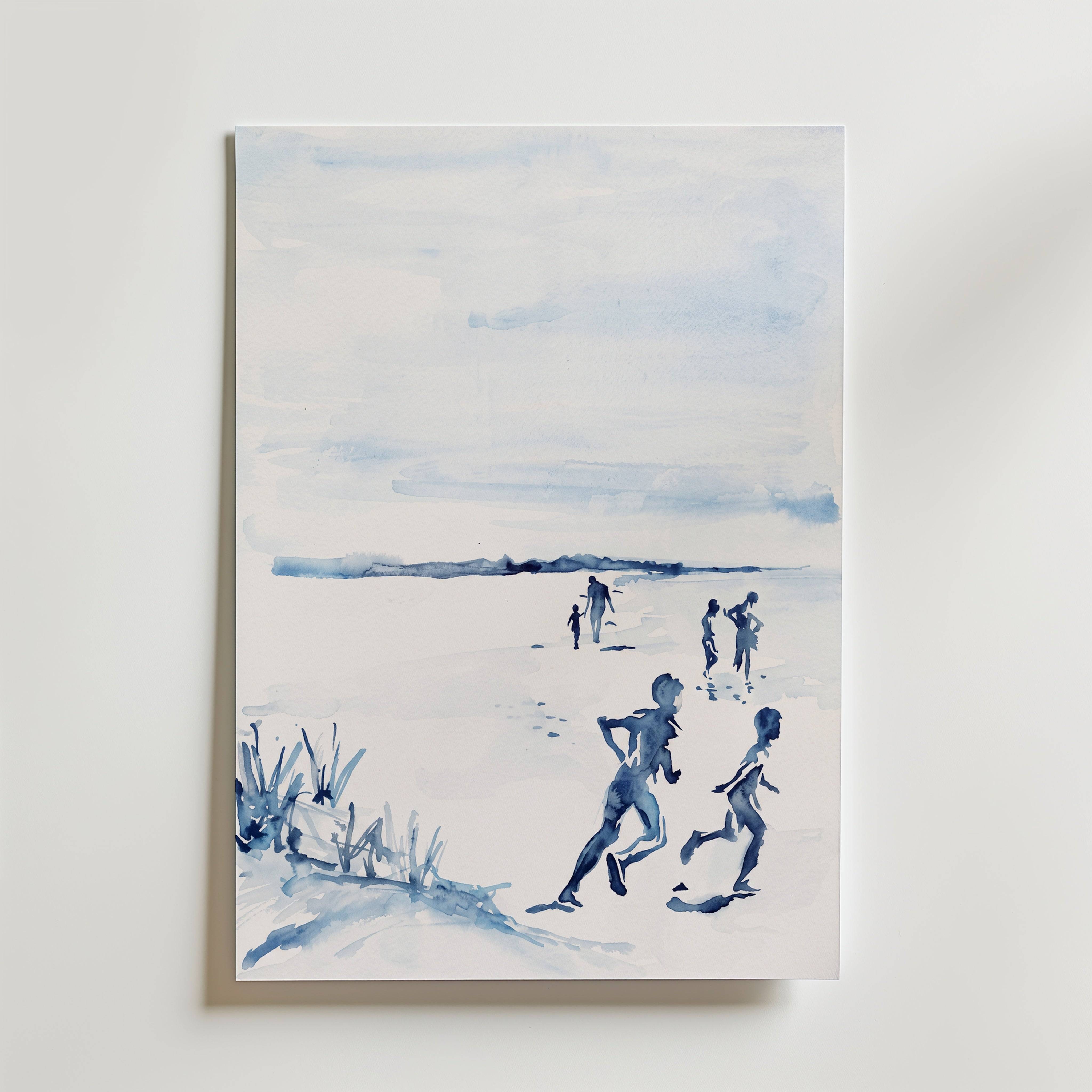 Indigo Shore Poster - Premium Canvas 40x50 cm