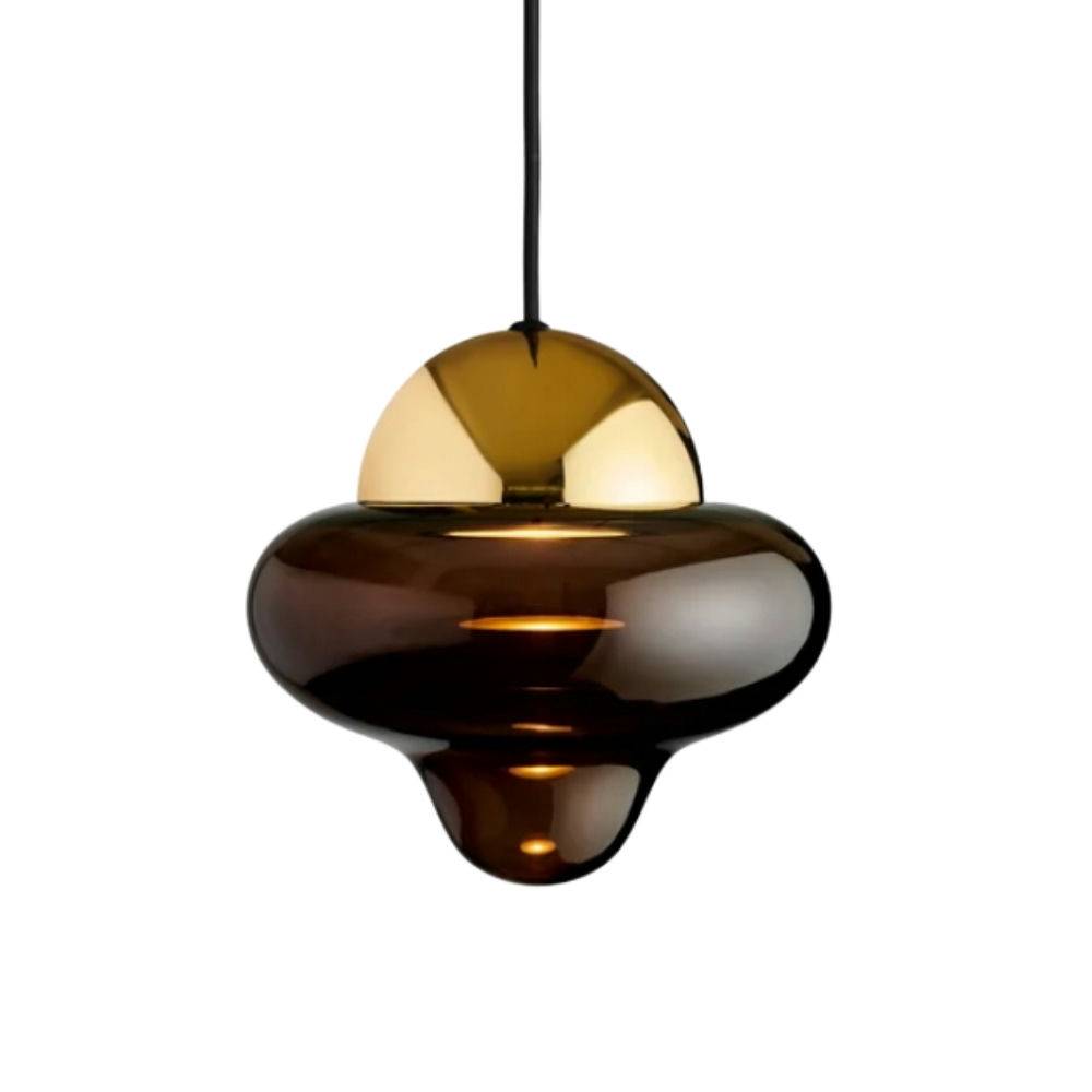 Design By Us Nutty Pendel Gold Brown Glass
