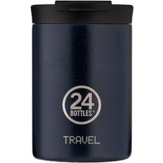 24Bottles Travel Tumbler 350 ml Deep Blue Blœ Str 8 x 12,5 cm - To-go-kopper Stål hos Magasin