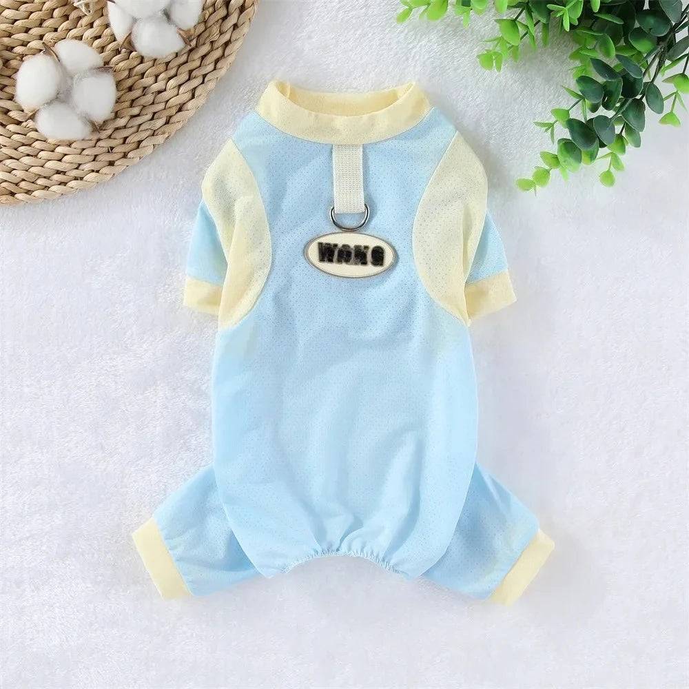 Ice Silk Cooling Jumpsuit for Small Dogs - Blue / XXL (XXL)