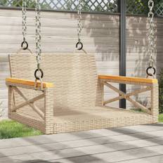vidaXL Gungbänk beige 63x62x40 cm konstrotting