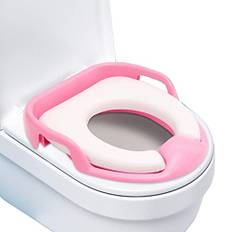 Toalettsits för Småbarn, EUBSWA Toalettsits för Universell Potträning med Mjuk Kudde och Säkerhetshandtag för Barn 1 till 7 år (Rosa)