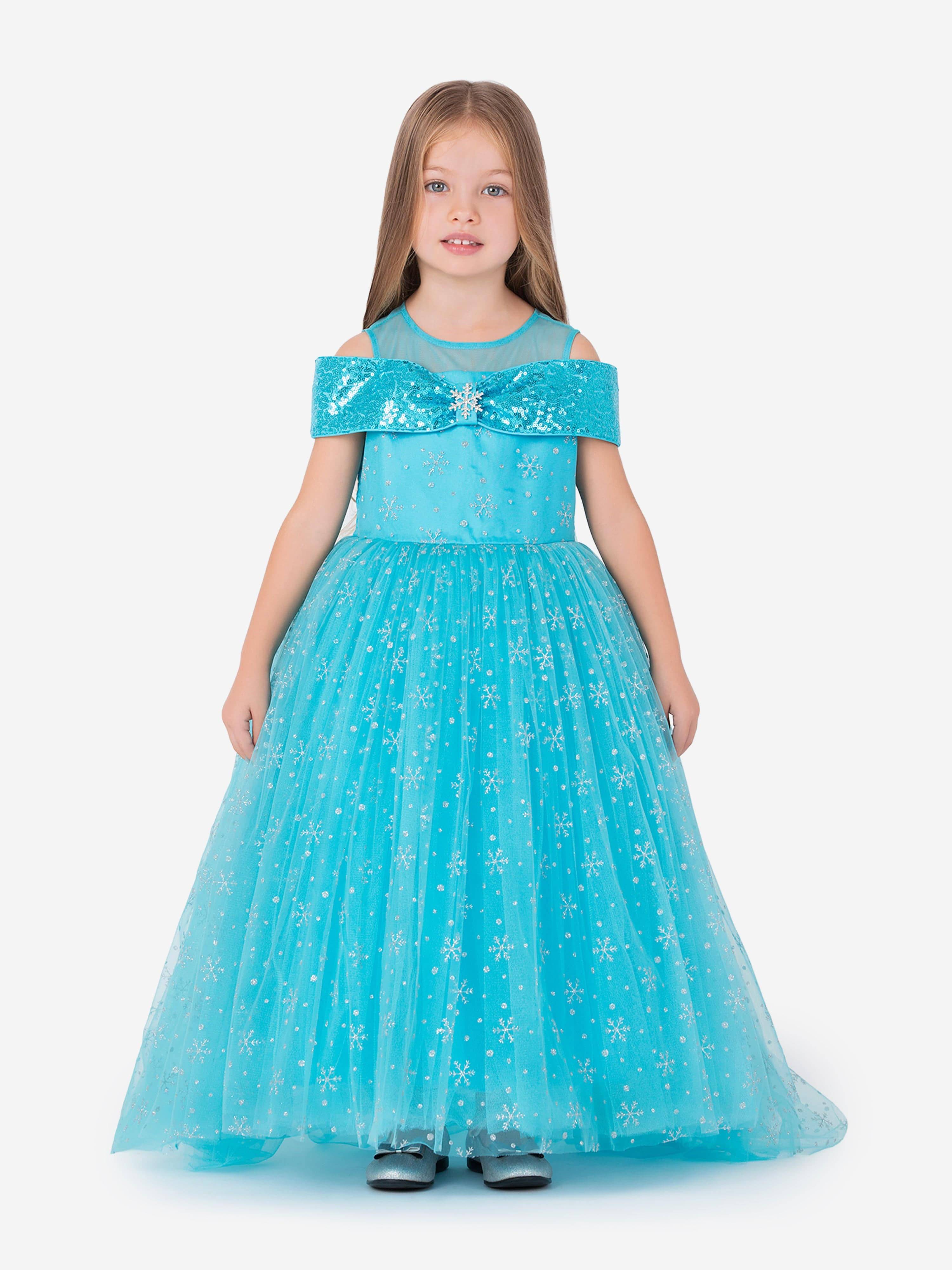 Magical Costumes Girls Elsa Snow Kingdom Princess Costume in Blue - Blue / 4 Yrs (4 Yrs)