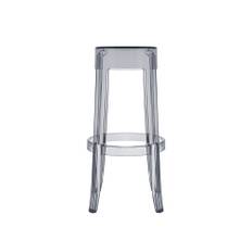 Kartell - Charles Ghost Stool 4899, Smoke Grey, H: 75 - Barstolar - Philippe Starck - Grå - Plast
