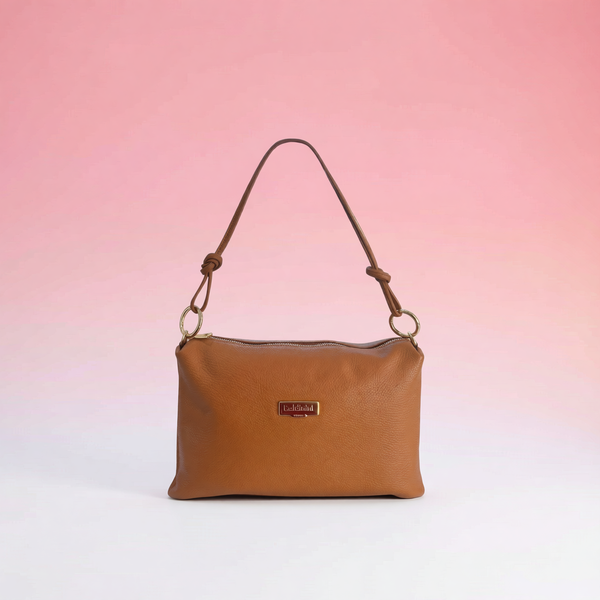 Baldinini Trend - Versatile Pebbled Leather Shoulder Clutch Bag - Brown